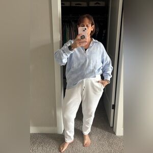 Banana Republic Crisp White Sweat Pants in Like New Condition Size Large